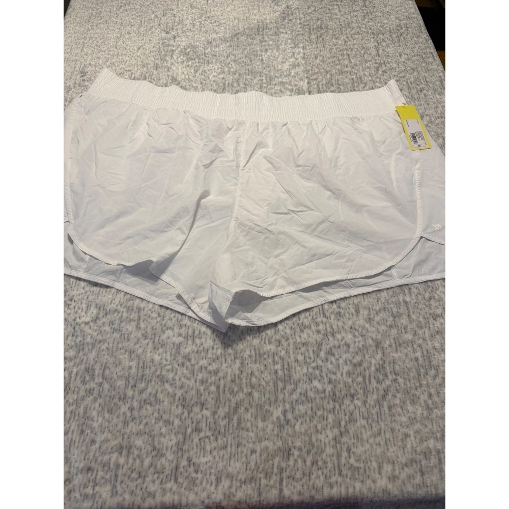 All in Motion Womens White Athletic Running‎ Shorts with Liner NWT 4X